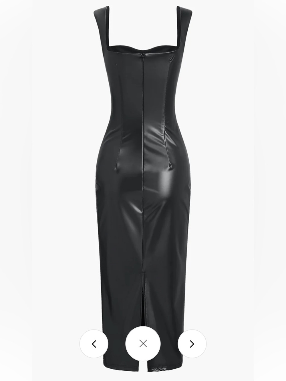 Commense: Faux Leather Bodycon Midi Dress - Picture 2 of 4